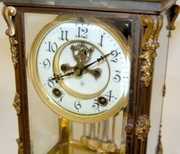 Ansonia “Cosmo” Onyx Crystal Regulator Clock