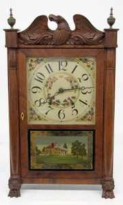 Eli Terry Wood Works Shelf Clock W/ Eagle