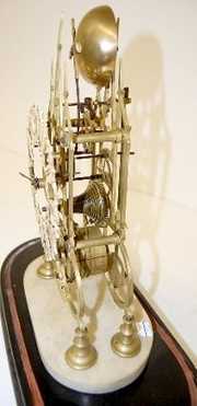 Antique Fusee Bell Striking Skeleton Clock