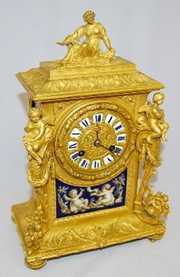 Vincente & Cie Bronze & Porcelain Figural Clock