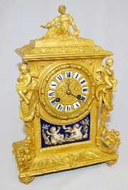 Vincente & Cie Bronze & Porcelain Figural Clock