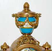 French Porcelain & Metal Sevres Style Clock