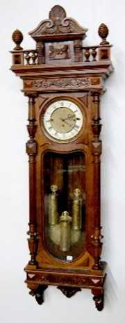 Carved & Engraved 3 Weight Vienna Regulator Clock