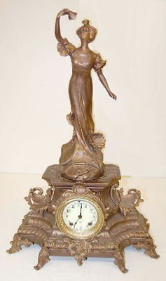 Ansonia “Undine & #1178” 2 Piece Statue Clock