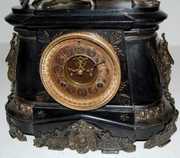 Ansonia “Pompeii” Iron Case Clock W/ Lady Top