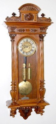 Antique 2 Weight German Engraved Clock