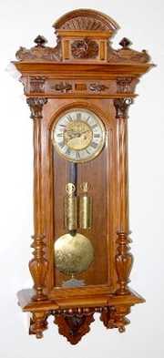 Antique 2 Weight German Engraved Clock