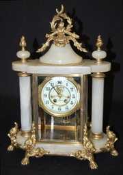 Ornate Gilbert Onyx Crystal Regulator Clock