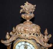 Antique Gilbert Fancy Metal Shelf Clock