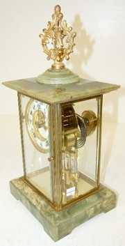 Ansonia Chamberlain Onyx Crystal Regulator Clock