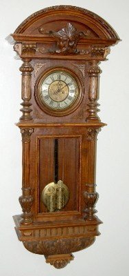 Antique Carved & Engraved 2 Weight Vienna Clock