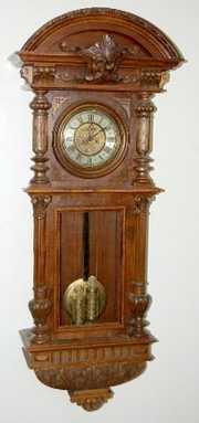 Antique Carved & Engraved 2 Weight Vienna Clock