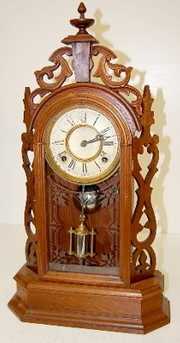 Victorian Walnut Fancy Parlor Clock