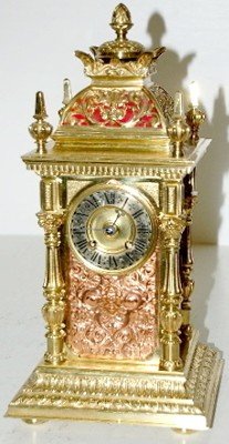 Lenzkirch Miniature Copper & Brass Shelf Clock