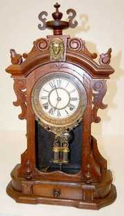Antique Walnut Ansonia “Monarch” Parlor Clock