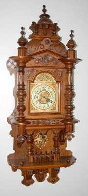 Ornate Antique German Open Well Swinger Clock