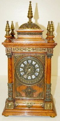 Ansonia 5 Finial Cabinet “Antique” Clock