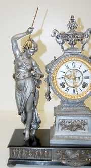 Ansonia “Fisher & Hunter” Ladies Statue Clock