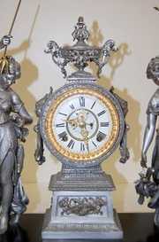 Ansonia “Fisher & Hunter” Ladies Statue Clock