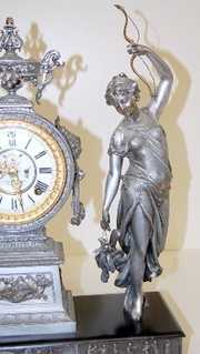 Ansonia “Fisher & Hunter” Ladies Statue Clock