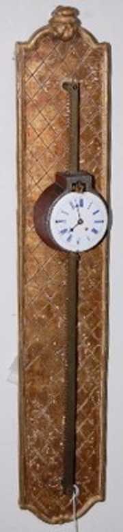 Antique Iron & Porcelain Gravity Clock