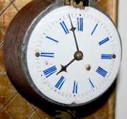 Antique Iron & Porcelain Gravity Clock