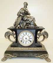 Ansonia “Belgium” Clock W/ Lady & Griffins