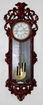 Overcarved 2 Weight Gustav Becker Vienna Clock