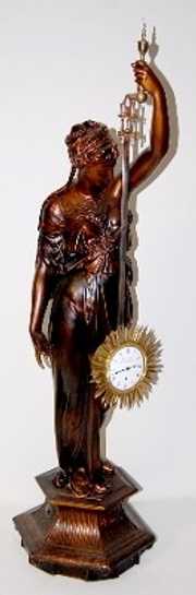 49″ Antique Lady Mystery Swinger Statue Clock