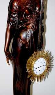 49″ Antique Lady Mystery Swinger Statue Clock