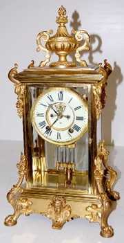 Ornate Ansonia “Enroy” Crystal Regulator Clock