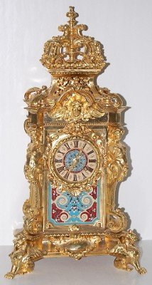 Lenzkirch Bronze & Enamel Figural Clock