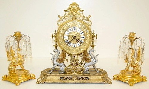 Ansonia 3 Piece “Renaissance” Clock Set