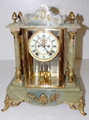 Ansonia “Archduke” Onyx Crystal Regulator Clock