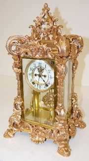 Ornate Ansonia “Apex” Crystal Regulator Clock