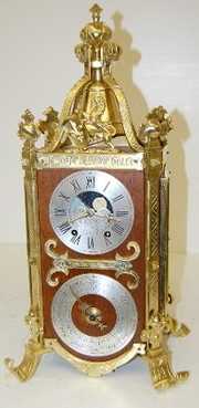 French Bronze Double Dial Calendar Clock