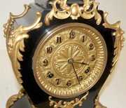 Ornate Waterbury “Louis” Iron Case Mantle Clock