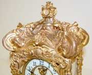 Ornate Ansonia “Floral” Crystal Regulator Clock