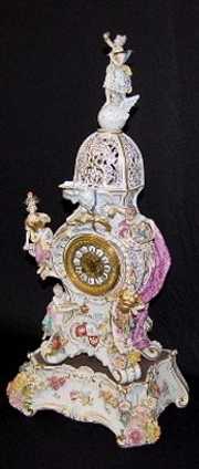 Antique Dresden Figural Porcelain Clock