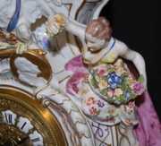 Antique Dresden Figural Porcelain Clock