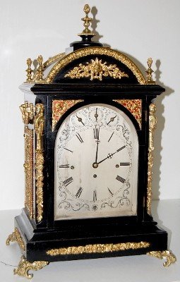 Ornate English Bracket Clock W/ Bronze Décor.