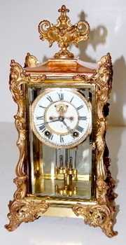 Fancy Ansonia “Viceroy” Crystal Regulator Clock