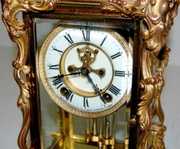 Fancy Ansonia “Viceroy” Crystal Regulator Clock