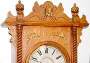 Antique Oak Study Wall Hanging Clock