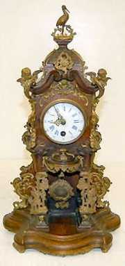 Miniature Lenzkirch Walnut & Bronze Shelf Clock