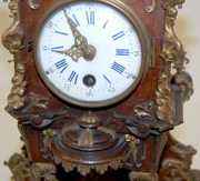 Miniature Lenzkirch Walnut & Bronze Shelf Clock