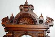 Antique French Walnut Calendar Wall Clock