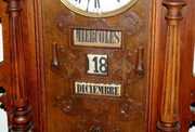 Antique French Walnut Calendar Wall Clock