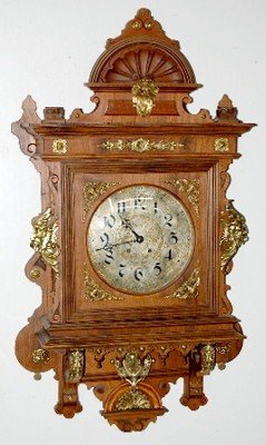 Lenzkirch Type Wood & Bronze Wall Clock