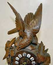 Antique Black Forest Clock W/ Eagle & Chicks